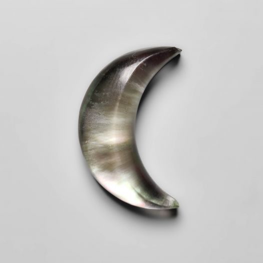 Mother Of Pearl With Crystal Doublet Crescent Moon Carving