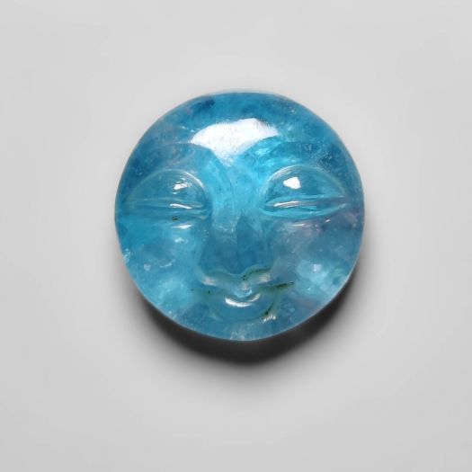 Himalayan Crystal Moonface Carvings With Noen Apatite Doublet