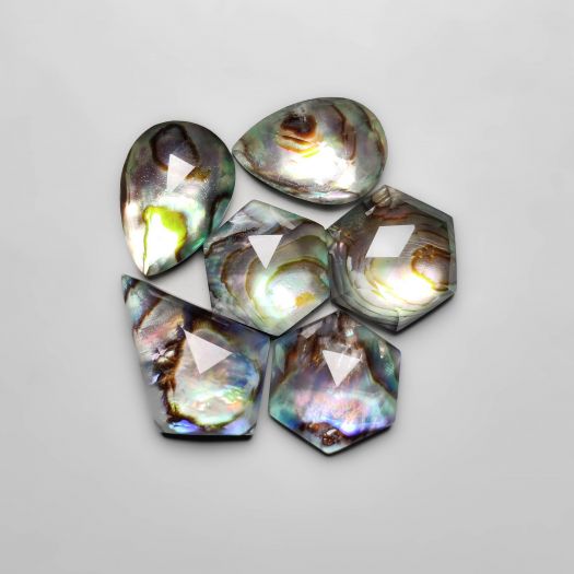 Rose Cut Crystal WIth Abalone Shell Doublets Lot