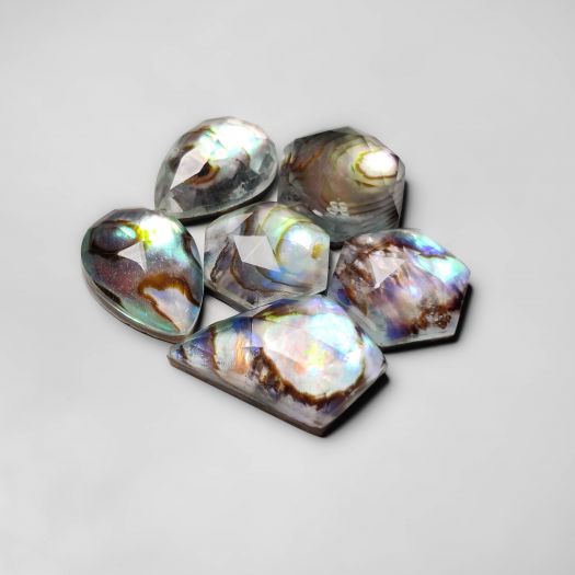 Rose Cut Crystal WIth Abalone Shell Doublets Lot