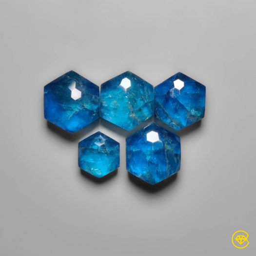 Honeycomb Cut Crystal With Neon Apatite Doublets Lot