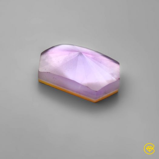 Step Cut Amethyst WIth Mother Of Pearl Doublet
