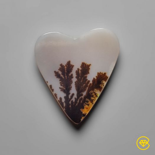 Scenic Dendritic Agate Heart Carving