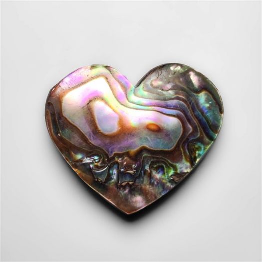 Abalone Paua Shell Heart Carving (Backed)-N20189