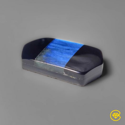 Blue Labradorite Inlay Black Onyx