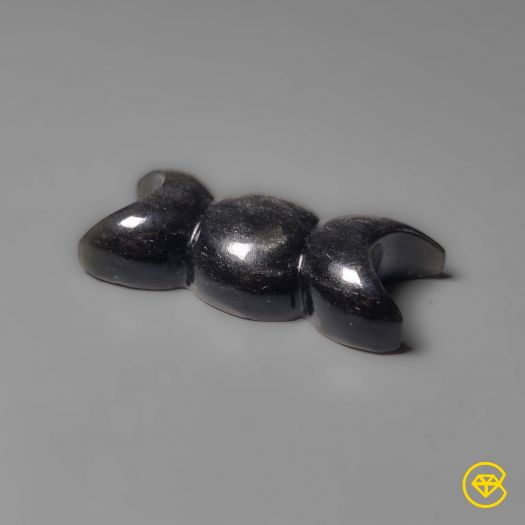 Silversheen Obsidian Triple Moon Carving