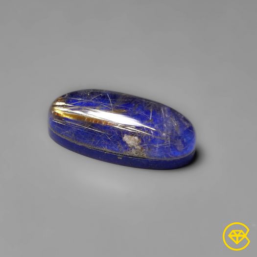 Golden Rutilated Quartz With Lapis Lazuli Doublet
