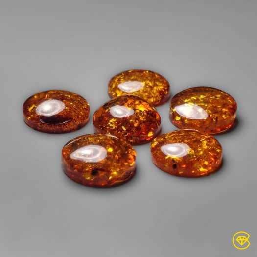 15X15 mm Baltic Amber Calibrated Cabochon Lot