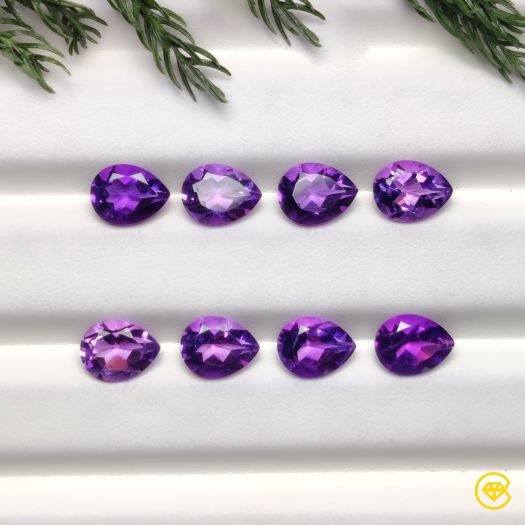 9X6 mm Faceted Brazillian Amethyst Calibrated Lot