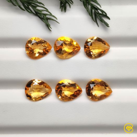 10X8 mm Faceted Citrines Calibrated Lot