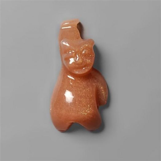 Peach Moonstone Teddy Bear Carving