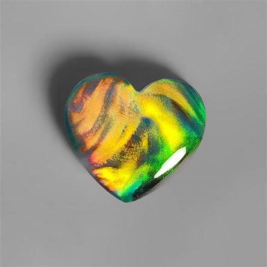 Aurora Opal With Crystal Doublet Heart Carving