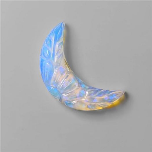 Opalite Crescent Mughal Carving
