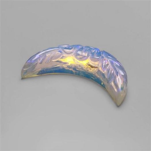 Opalite Crescent Mughal Carving