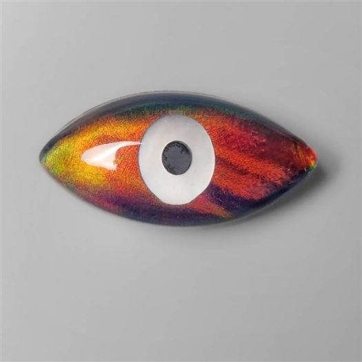 Mother Of Pearl Inlay Aurora Opal Evil Eye Carving