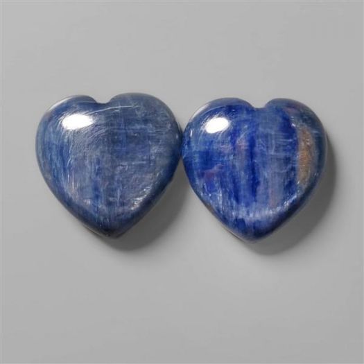 Blue Kyanite Hearts Carving Pair