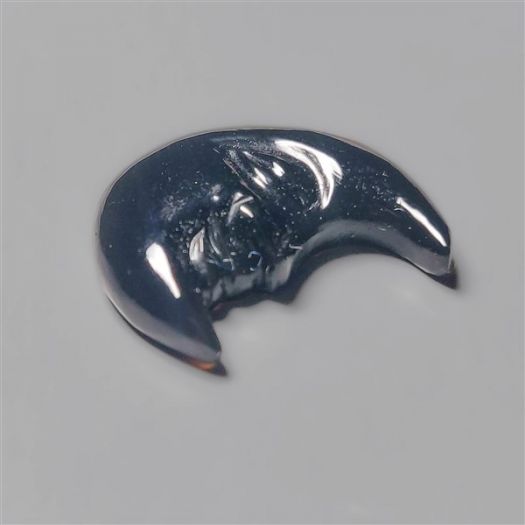 Black Spinel Moonface Crescent Carving-N7423