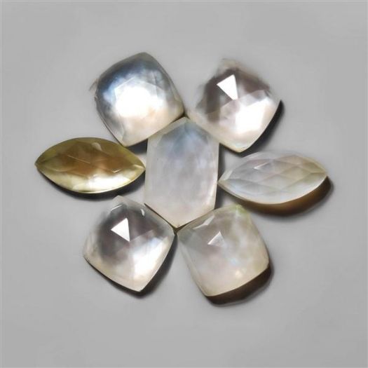 rose cut crystal with mother of pearl doublets lot-n8763
