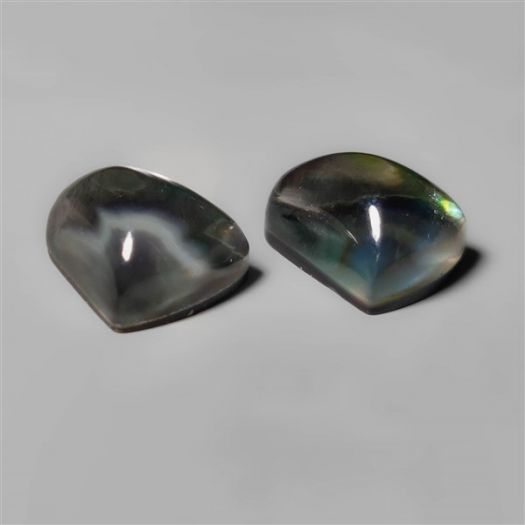 Himalayan Crystal With Tahitian Black Mother Of Pearl Doublets Pair