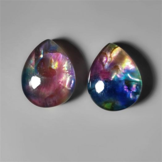 Himalayan Crystal With Dichroic Glass Doublets Pair