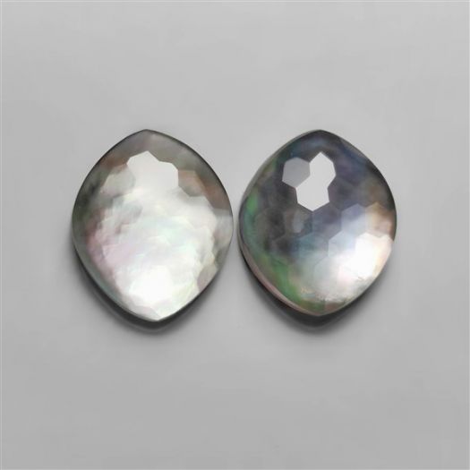 honeycomb-cut-himalayan-crystal-with-black-mother-of-pearl-doublets-pair-n9692