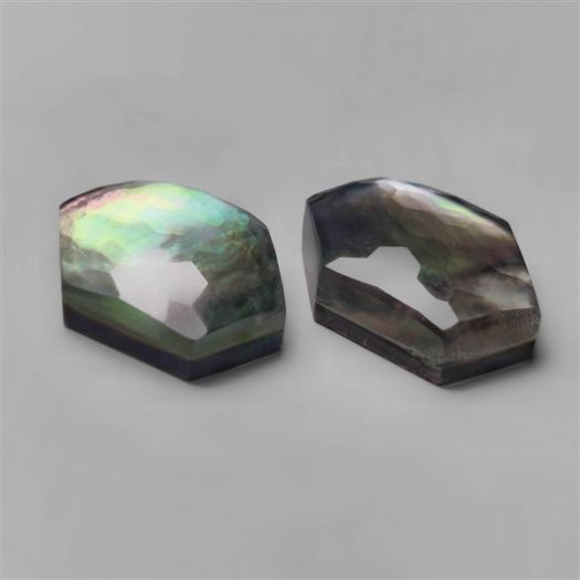 honeycomb-cut-himalayan-crystal-with-black-mother-of-pearl-doublets-pair-n9694