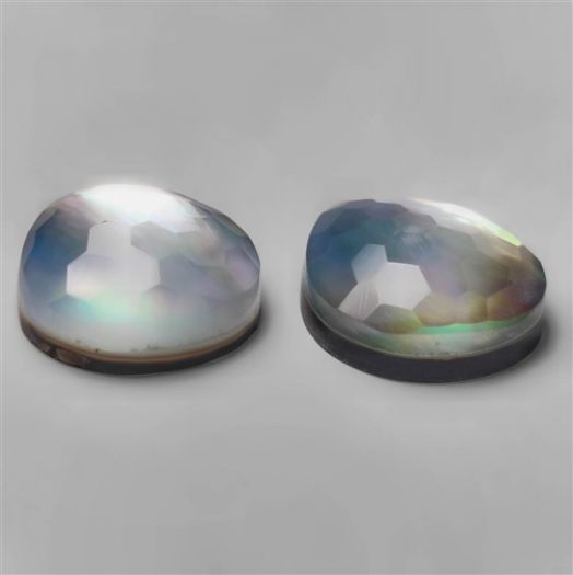 honeycomb-cut-himalayan-crystal-with-black-mother-of-pearl-doublets-pair-n9697